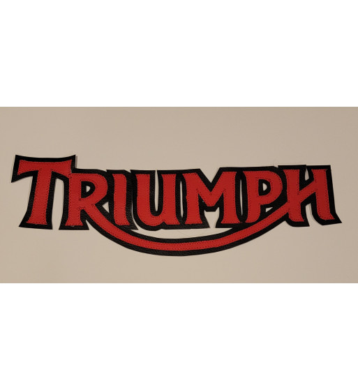 Triumph red/blk synthetic leather patch 13 inch