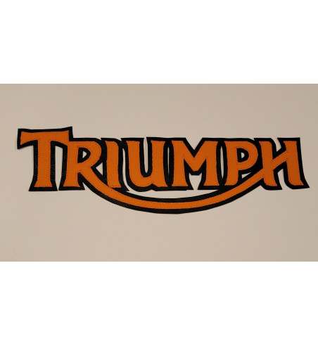 Triumph orange/blk synthetic leather patch 13 inch