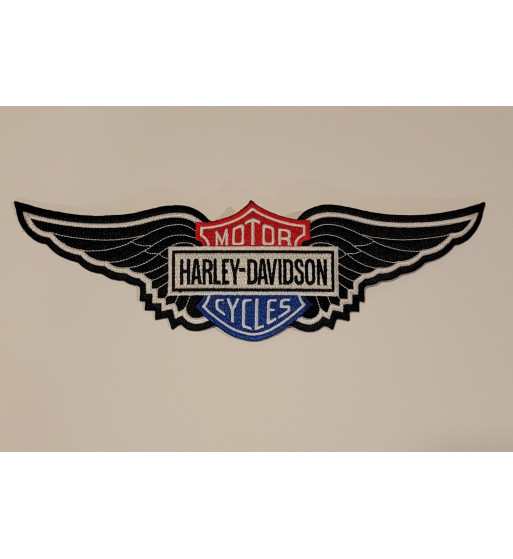 Harley Davidson black wing patch 12 inch