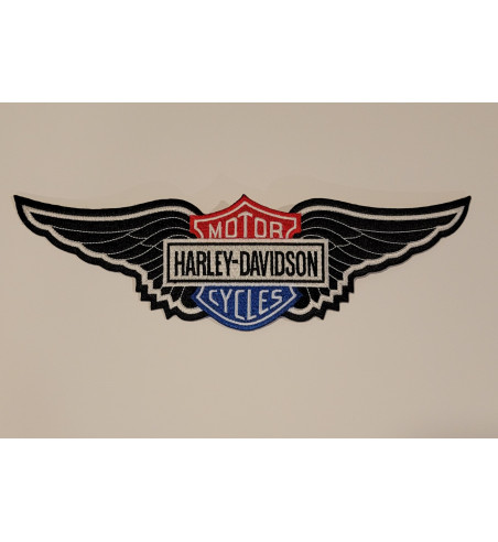 Harley Davidson black wing patch 12 inch
